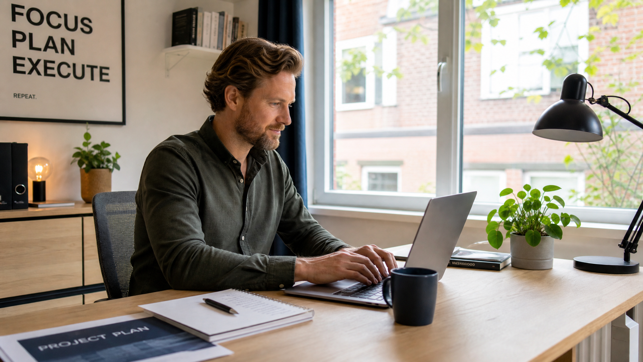 Nederlandse ondernemer werkt met professionele templates
